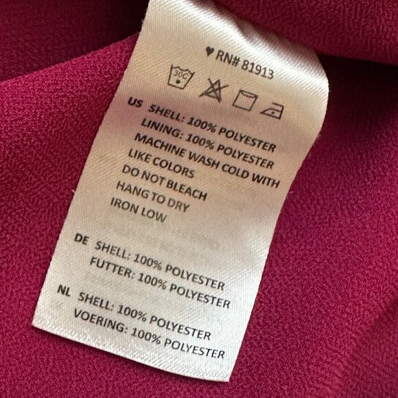 Cooper & Ella Womens Dress Sz M Raspberry Saga Ruffle Cold shoulder - Picture 6 of 11